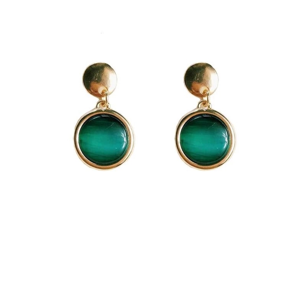Stone silver handmade earrings